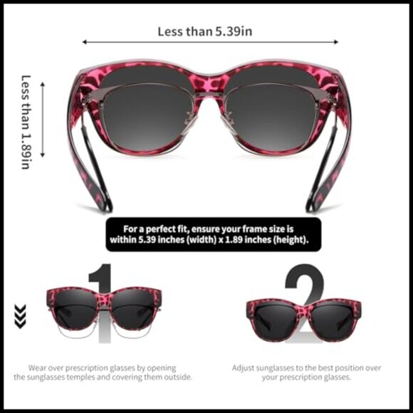 Fit Over Glasses Polarized Sunglasses, Cat Eye Design, UV Protection main image 4